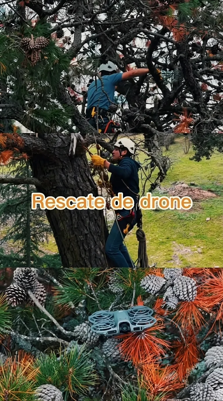 Rescate de un drone atrapado en un árbol